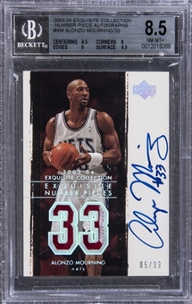 2003-04 UD "Exquisite Collection" Number Pieces #AM Alonzo Mourning Signed Card (#05/33) – BGS NM-MT+ 8.5/BGS 10